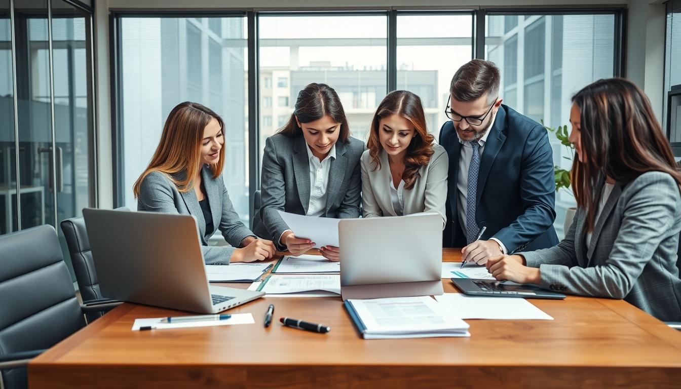 Family reviewing legal documents